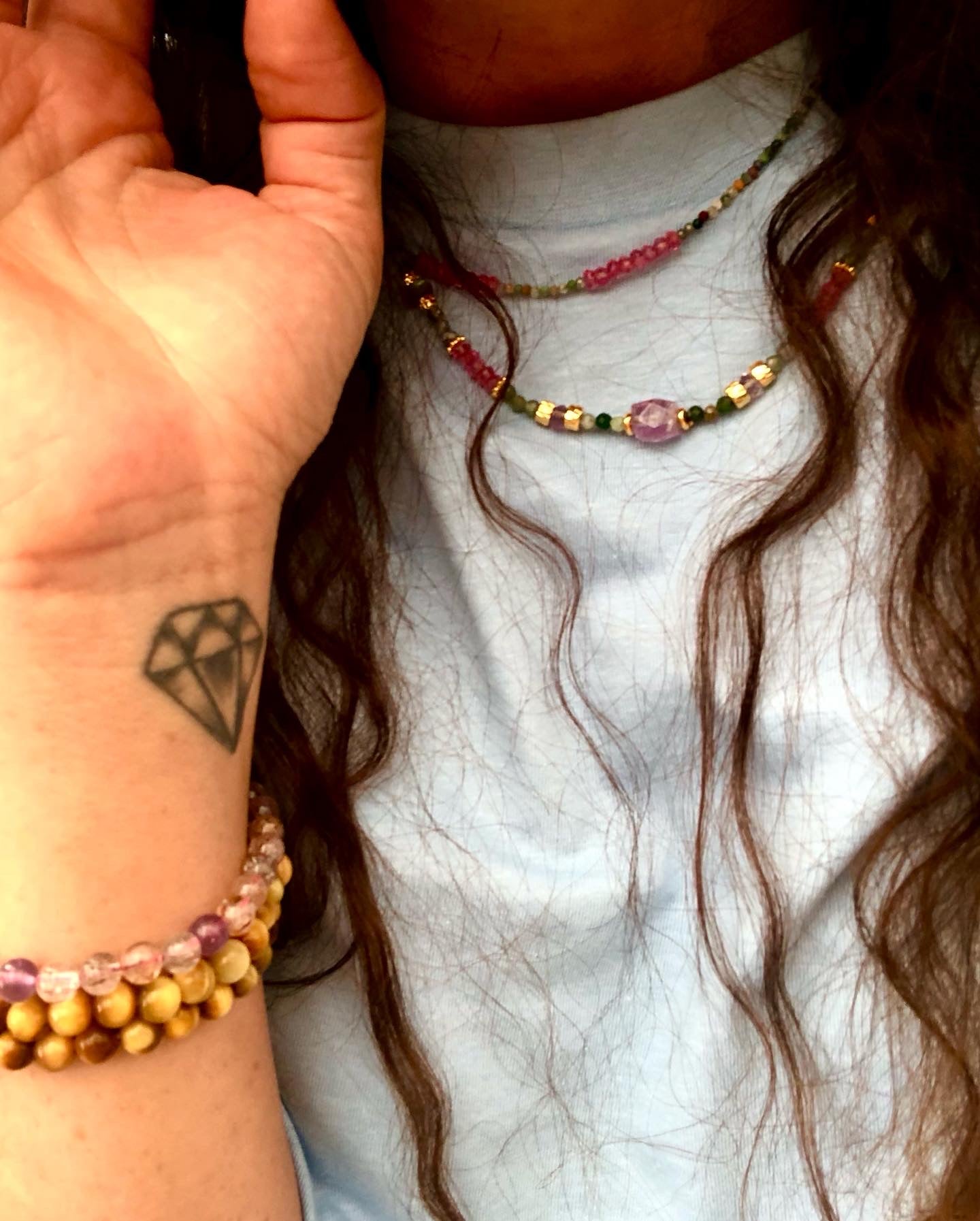 INDISK AGAT + PINK TOPAZ “Kærlighed & Selvrespekt” Choker HALSKÆDE