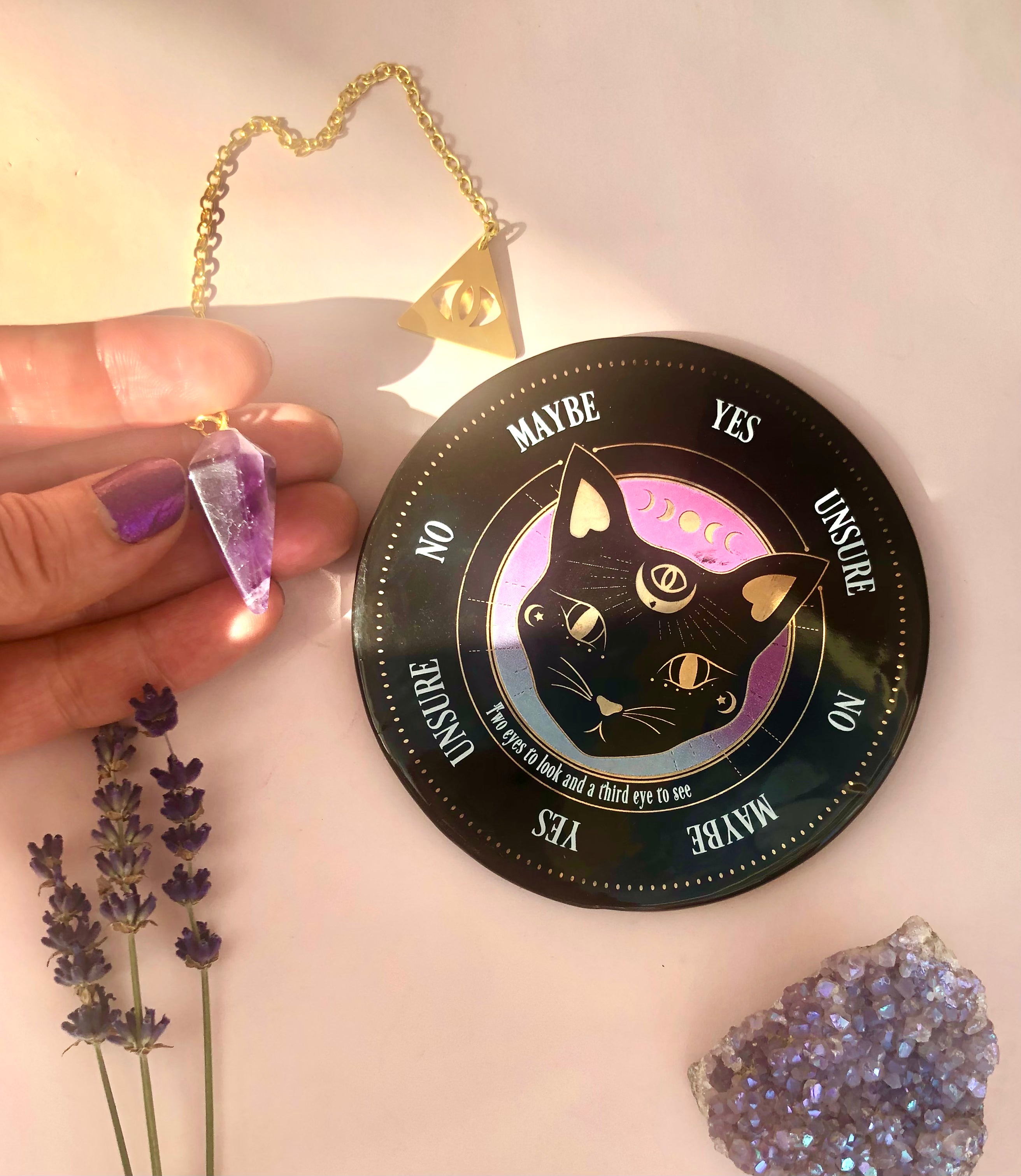Månesøster Krystaller Ametyst ☾ Pendul & Board