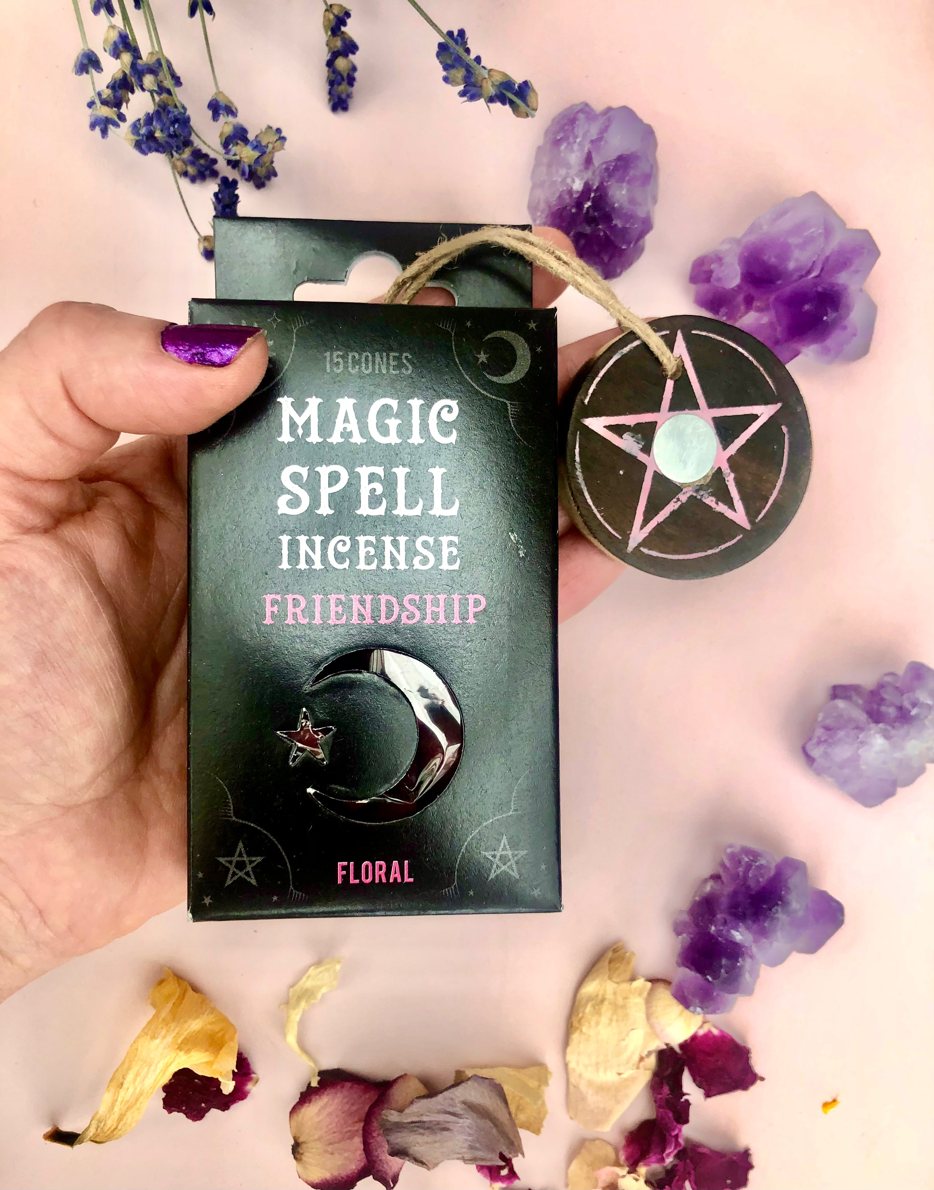 Månesøster Krystaller - Friendship ☾ “Magic Spell” Røgelses Kegler ☾ Flora
