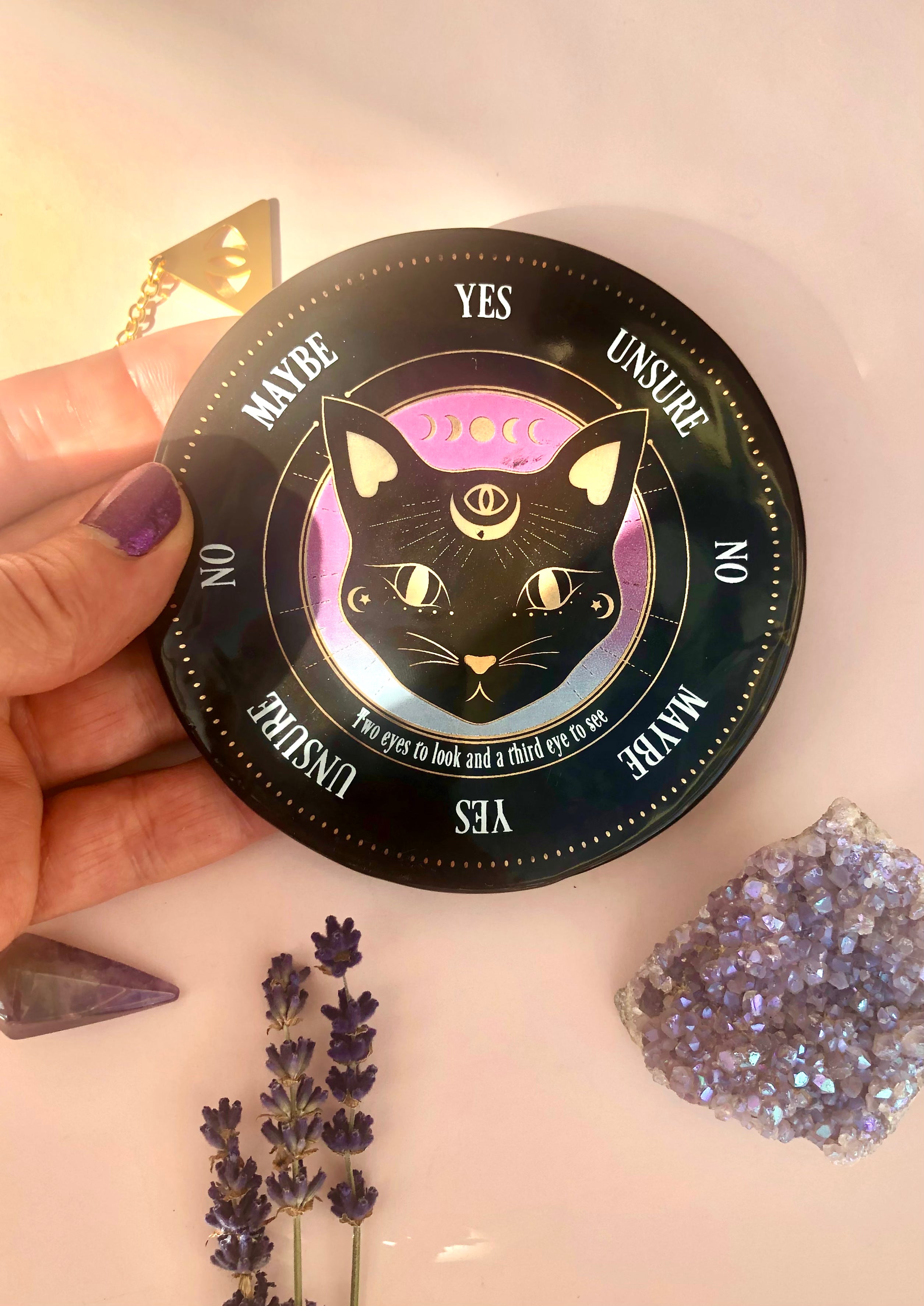 Månesøster Krystaller Ametyst ☾ Pendul & Board