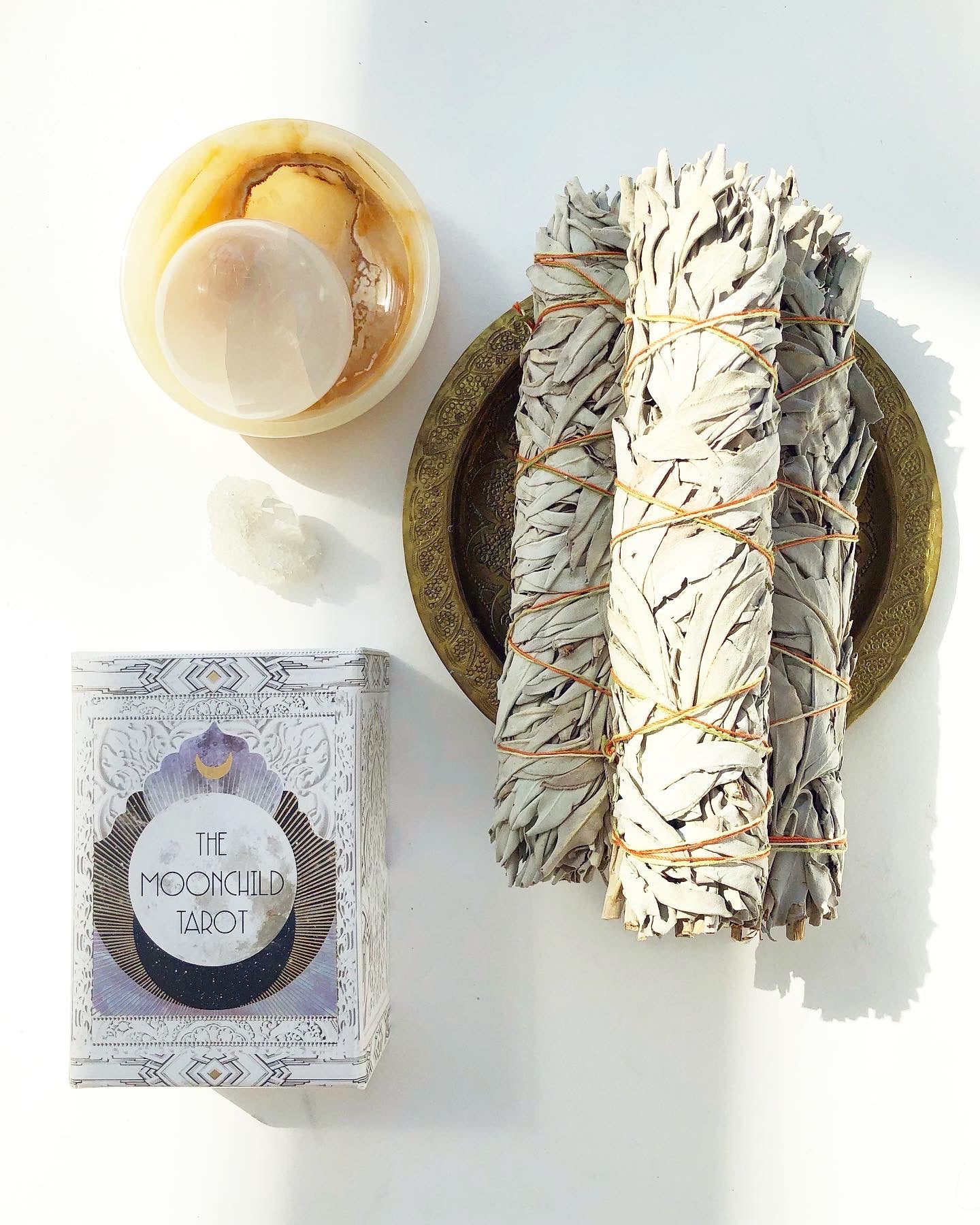 Sage Salvie Smudge Stick Røgelse XXL Månesøster Krystaller