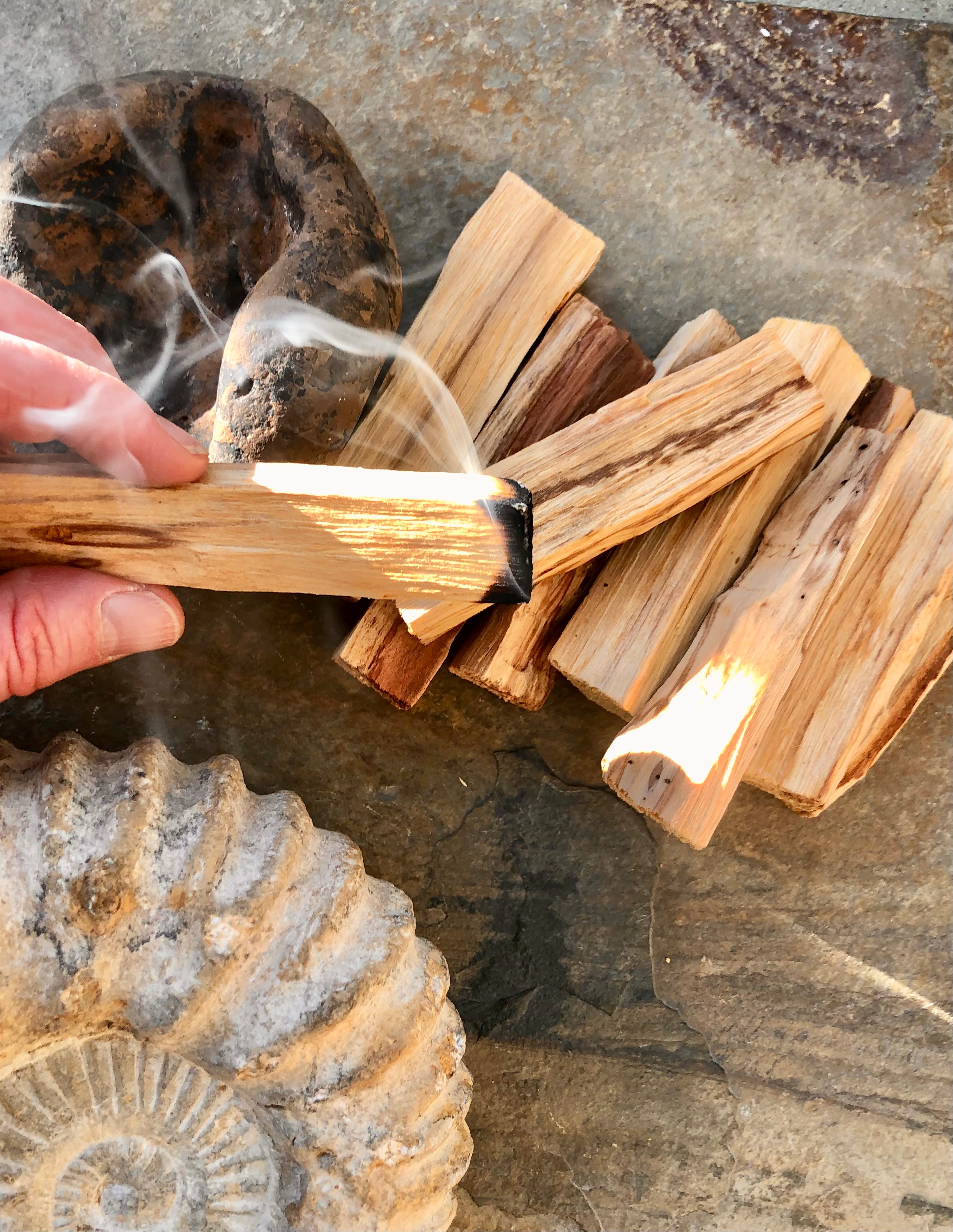 Stor Palo Santo Pind Månesøster Krystaller Røgelse Månesøsteren Månesøstrene