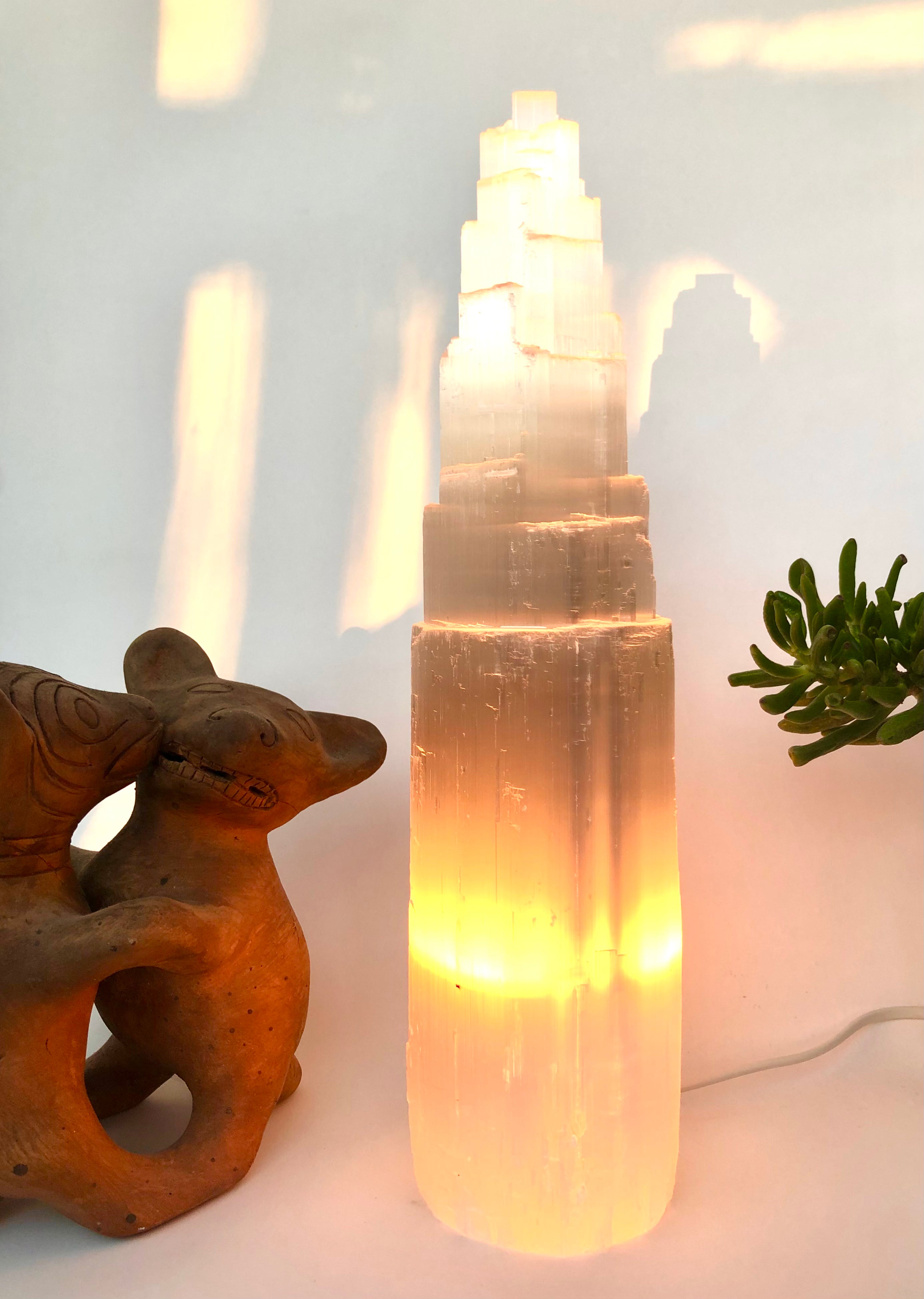Stor Smuk Dobbeltspids Selenit Selanit Lampe Lamper Månesøster Krystaller Månesøsteren Månesøstrene Månesøstre