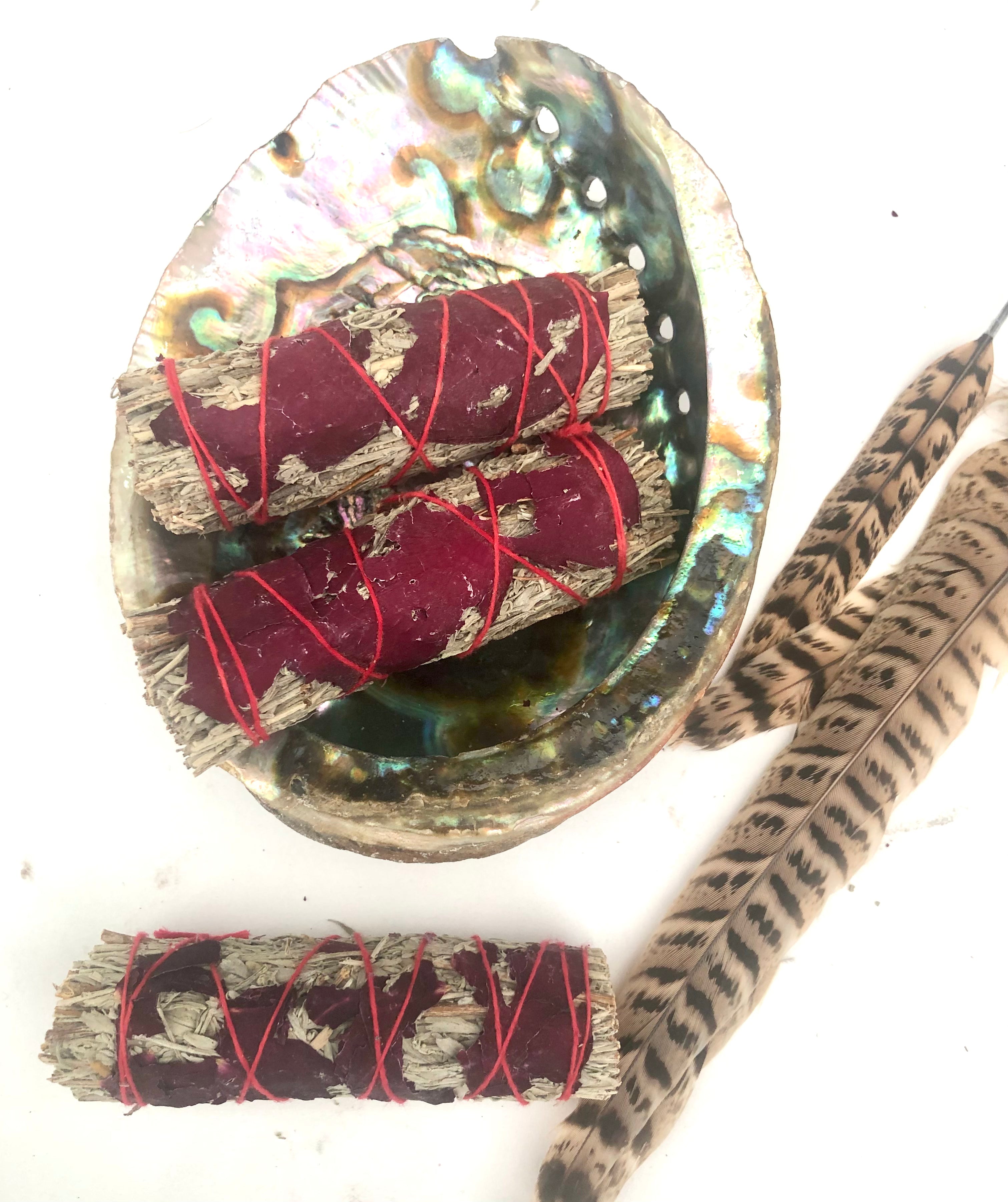 Månesøster Krystaller Blå Salvie Smudge Med ☾ Rose Røgelse Smudge Smudgestick