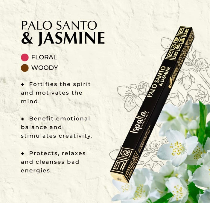 Månesøster Krystaller ॐ Ispalla Incense Peru ॐ Røgelse Med Palo Santo ॐ Vælg mellem 6 varianter Palo Santo + Myrra, +Jasmin, +Copal, +Rue Eller +Eucalyptus