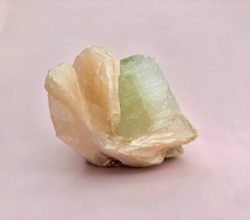 Zeolit / Grøn apophyllit med stilbit 𓂀 Nr.42-44