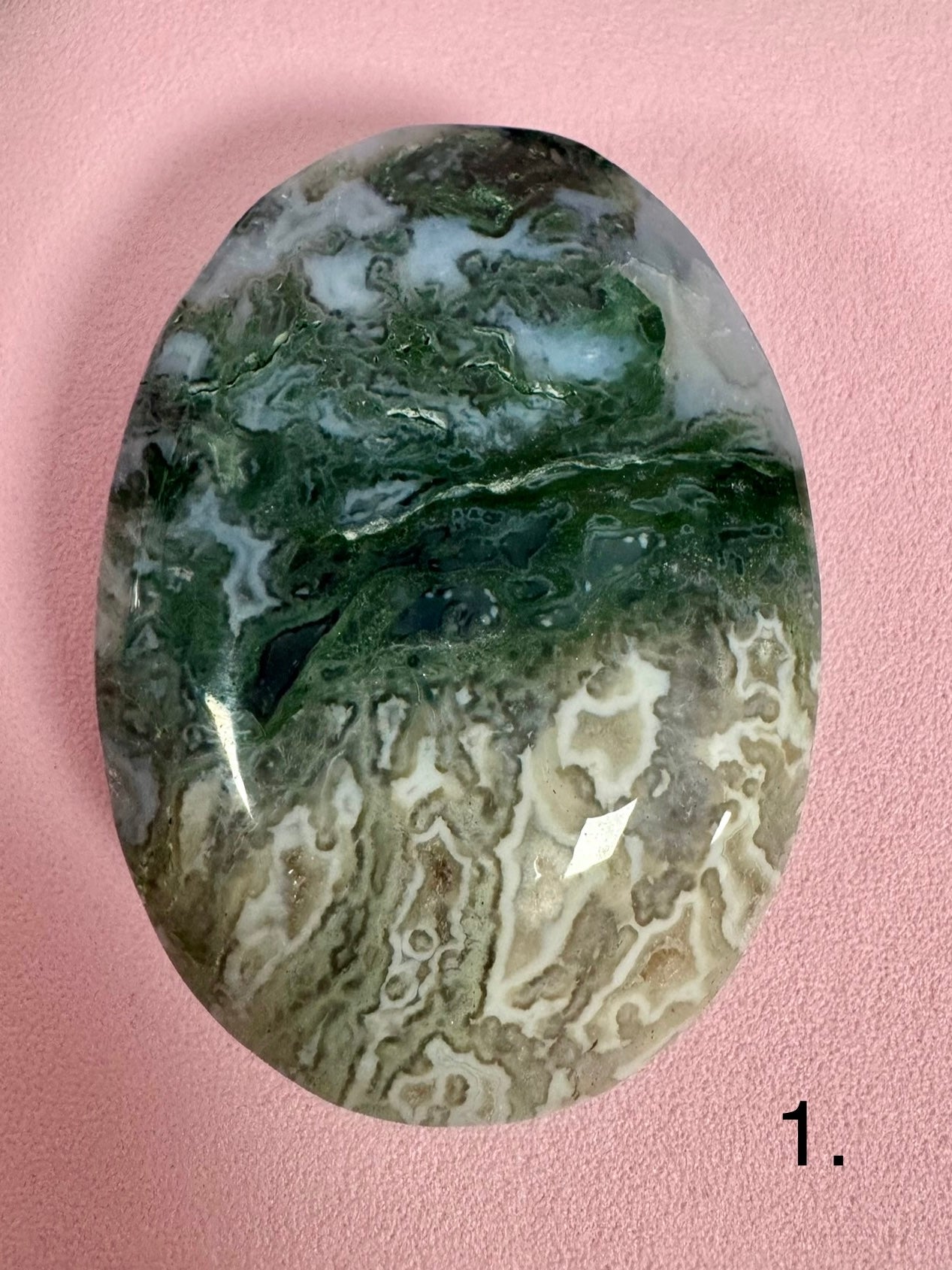 Mosagat palmstone ☾ Kærlighed, overskud & samhørighed 7x4,7 cm