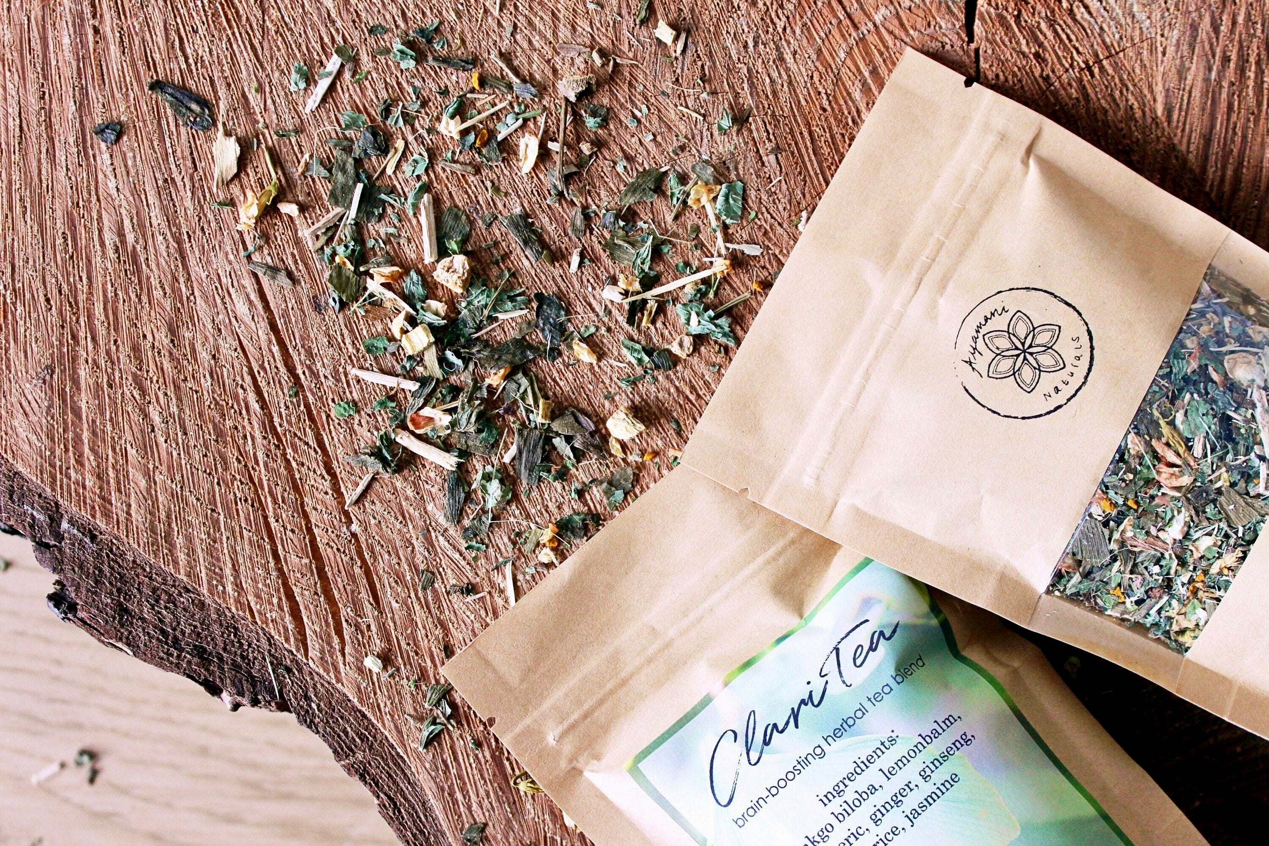 CLARITEA | PINEAL GLAND DECALCIFYING HERBAL TEA, FOR FOCUS MOOD & MEMORY fra Ayamani - 65 gram