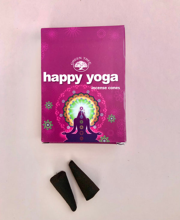 Månesøster Krystaller Green Tree røgelses kegler – Happy Yoga – 10 kegler Røgelse