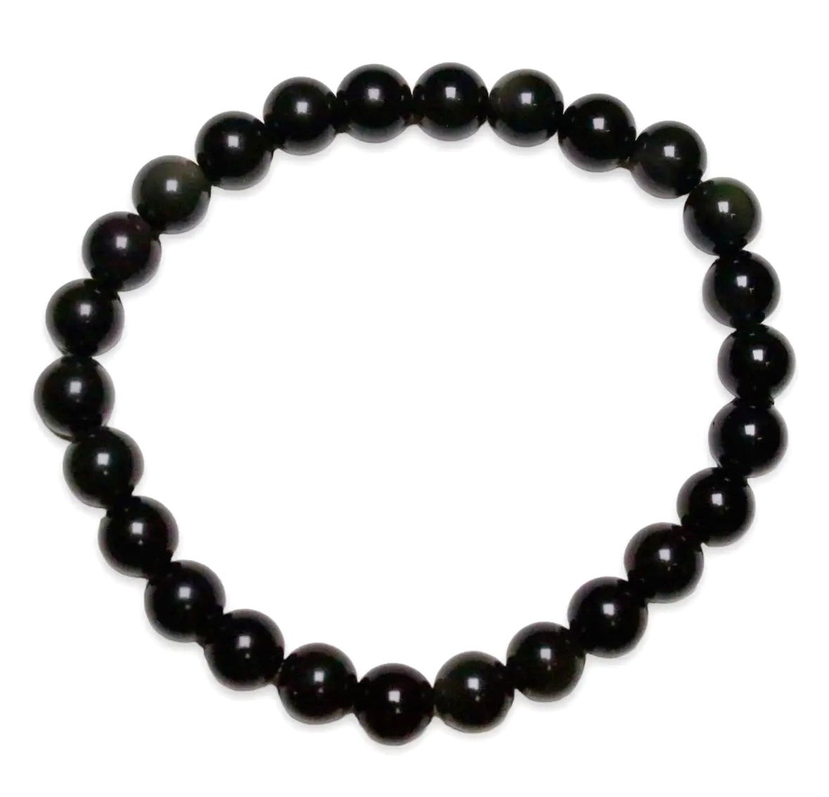 armbånd til mænd - Sort obsidian - 8 mm - beskyttelse mod negativ energi og frigørelse af energiblokeringer