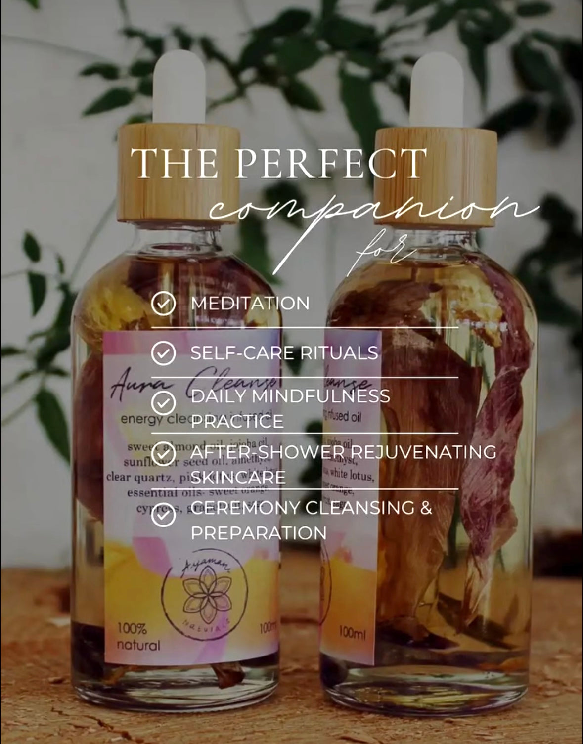 AURA CLEANSE OIL med PINK LOUTS & Ametyst - 30 ml