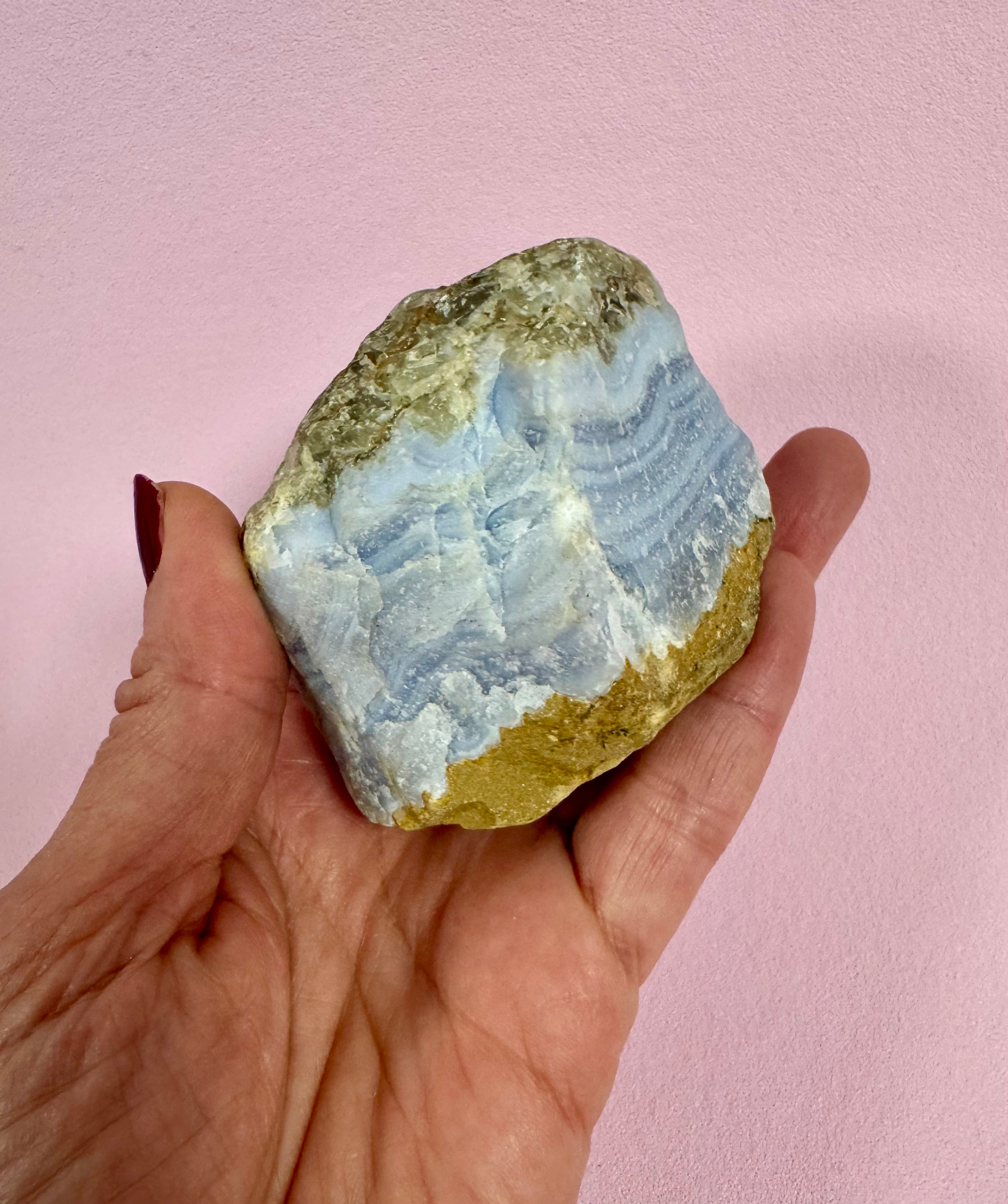 Blonde agat rå - ro, balance & blid styrke 8x6x7 cm 327 gram