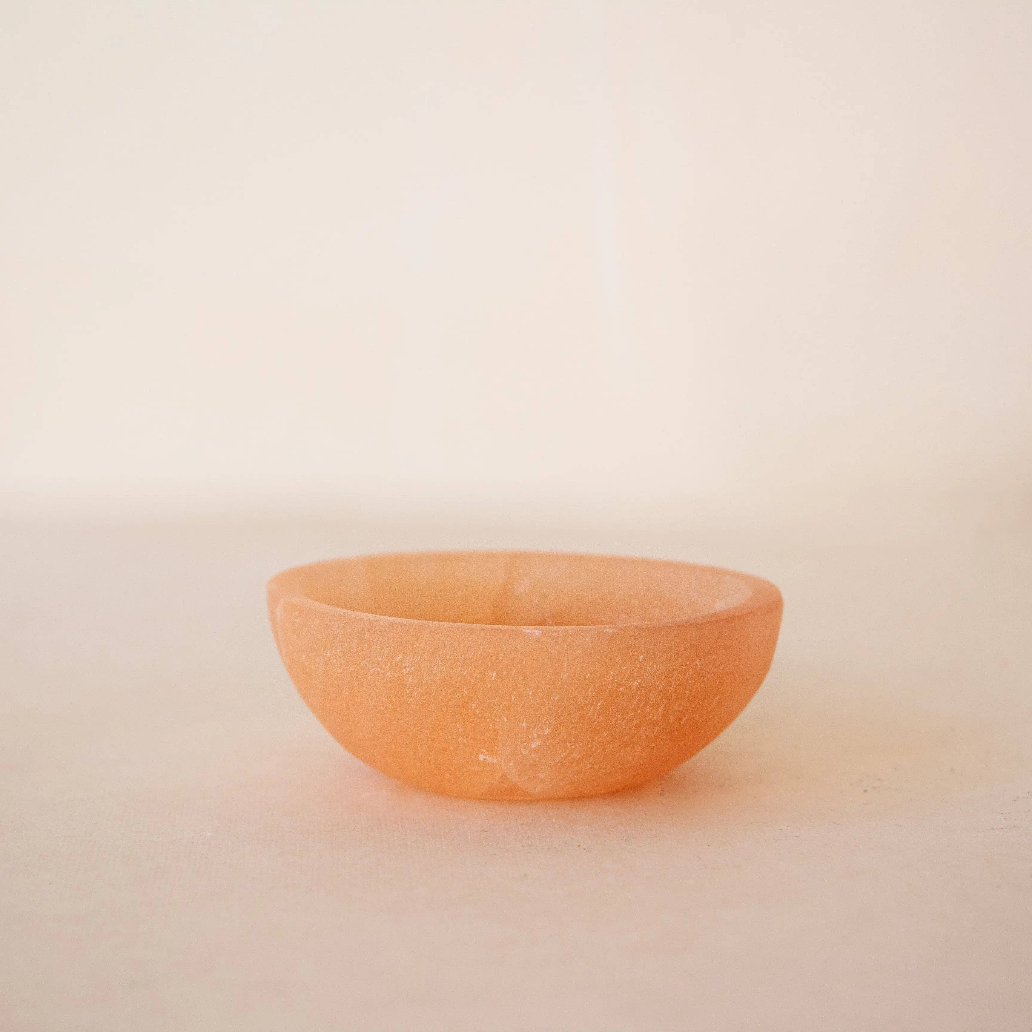 Pink Selenit Skål - 10 cm.