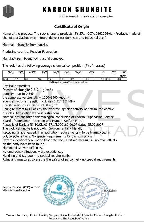 Shungit cirkulær klæbende plade