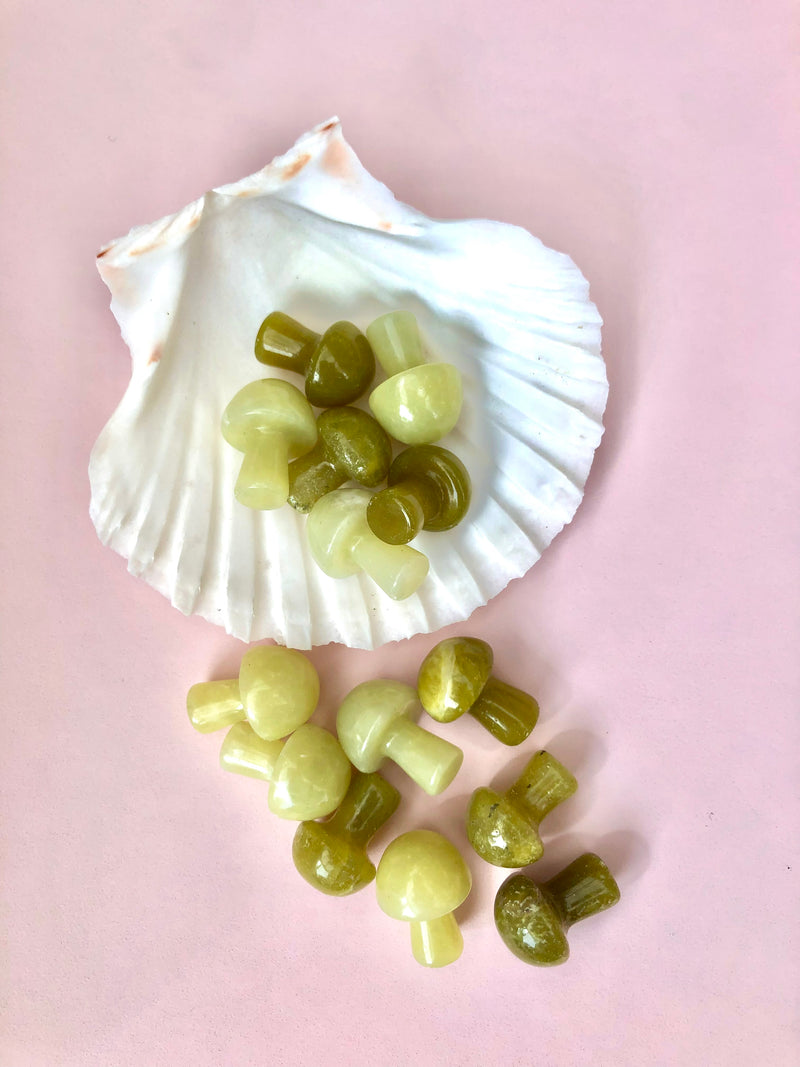 Nefrit Jade svamp ☽ Svamp ☽ 2 cm