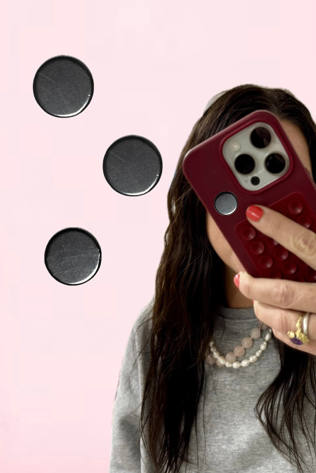 Shungit cirkulær klæbende plade