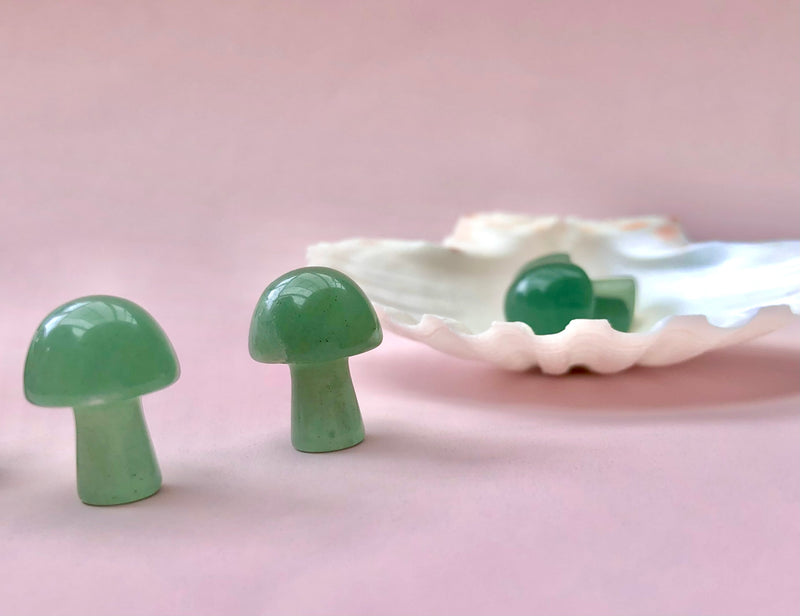 Grøn Aventurin Svamp ☾ Kærlighed, Rigdom & Lykke ☾ 2 cm