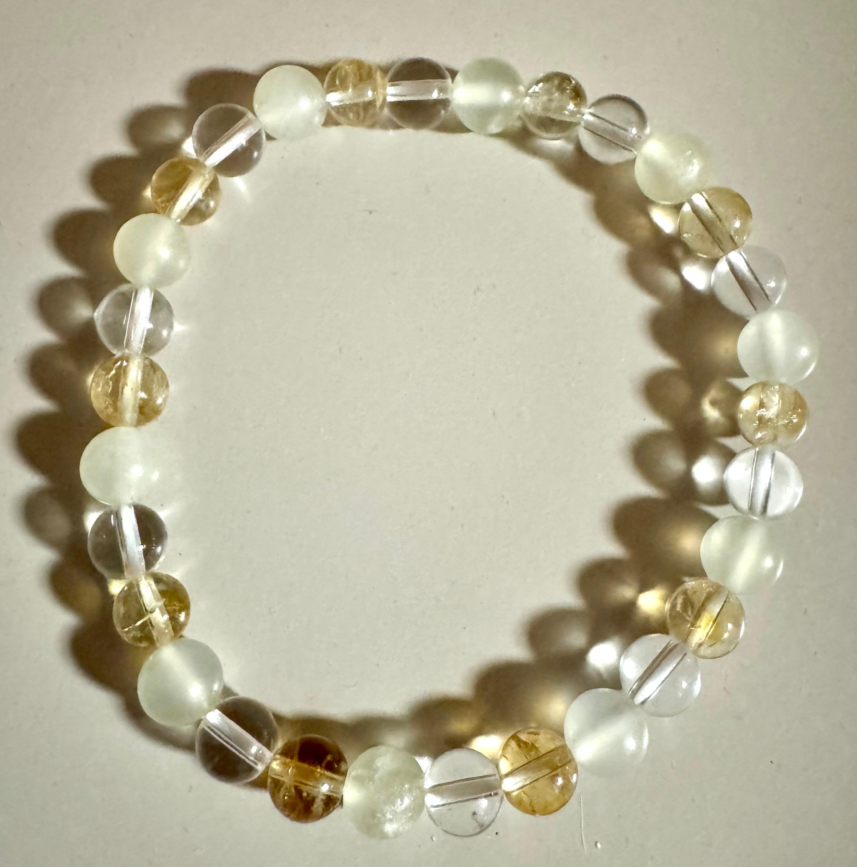 Luck & Prosperity armbånd - citrin A, jade & bjergkrystal - 6 mm.