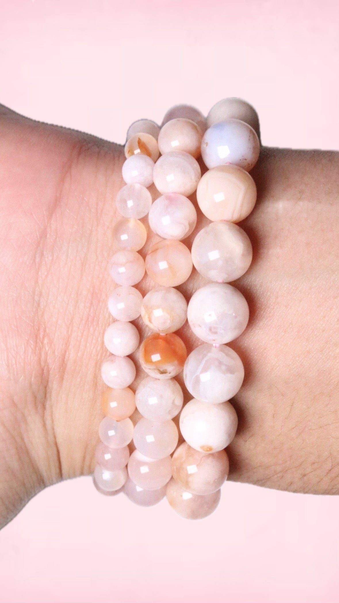 blomster agat armbånd: 4 mm