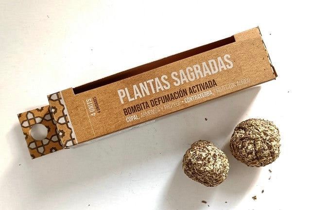 Bombita holy plants – Ceremoniel Renselse & Naturens Visdom  - boks med 4 røgelses urtebolde fra sagrada madre