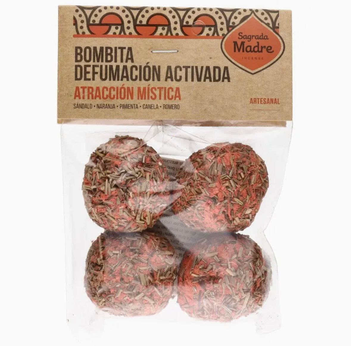 Bombita Mystical Attraction - pose med 4 røgelses urtebolde fra sagrada madre