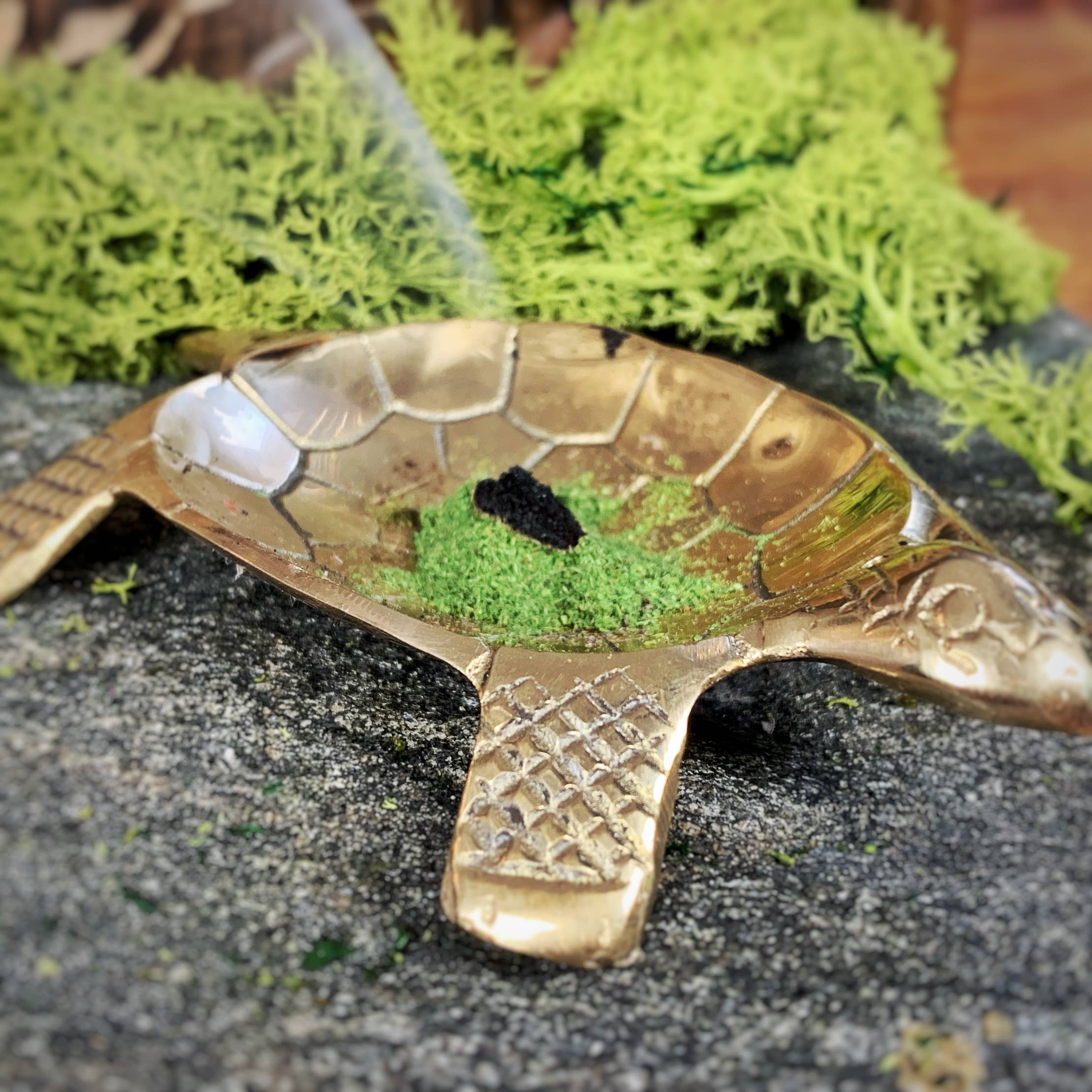 Røgelsesbrænder – Skildpadde i Messing (11 × 8 cm.)