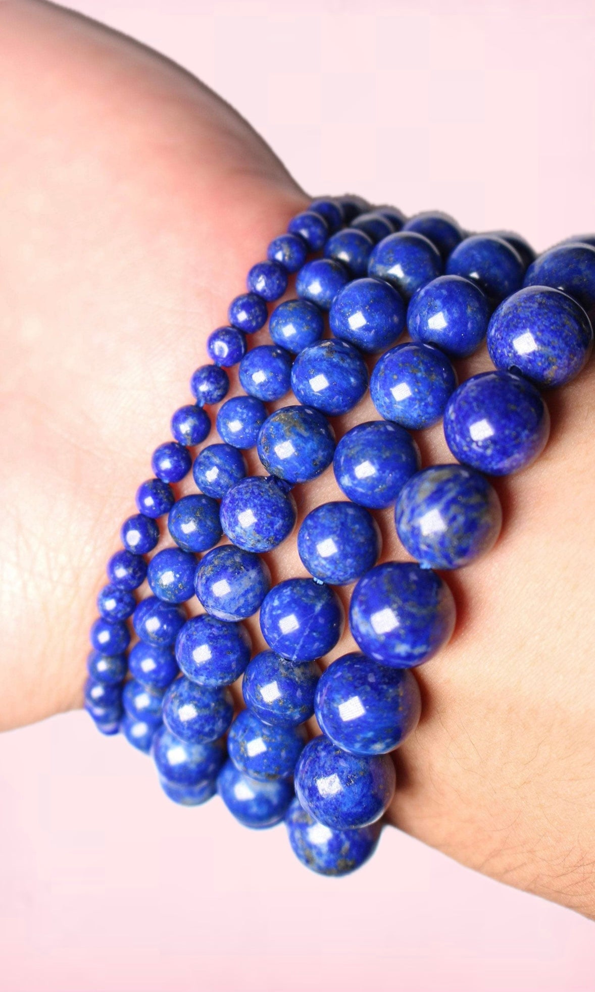 Lapis Lazuli Jaspis (ufarvet) Armbånd ☾ Sandhed, Visdom, Indre Fred & Åndelighed ☾ (4 mm.)