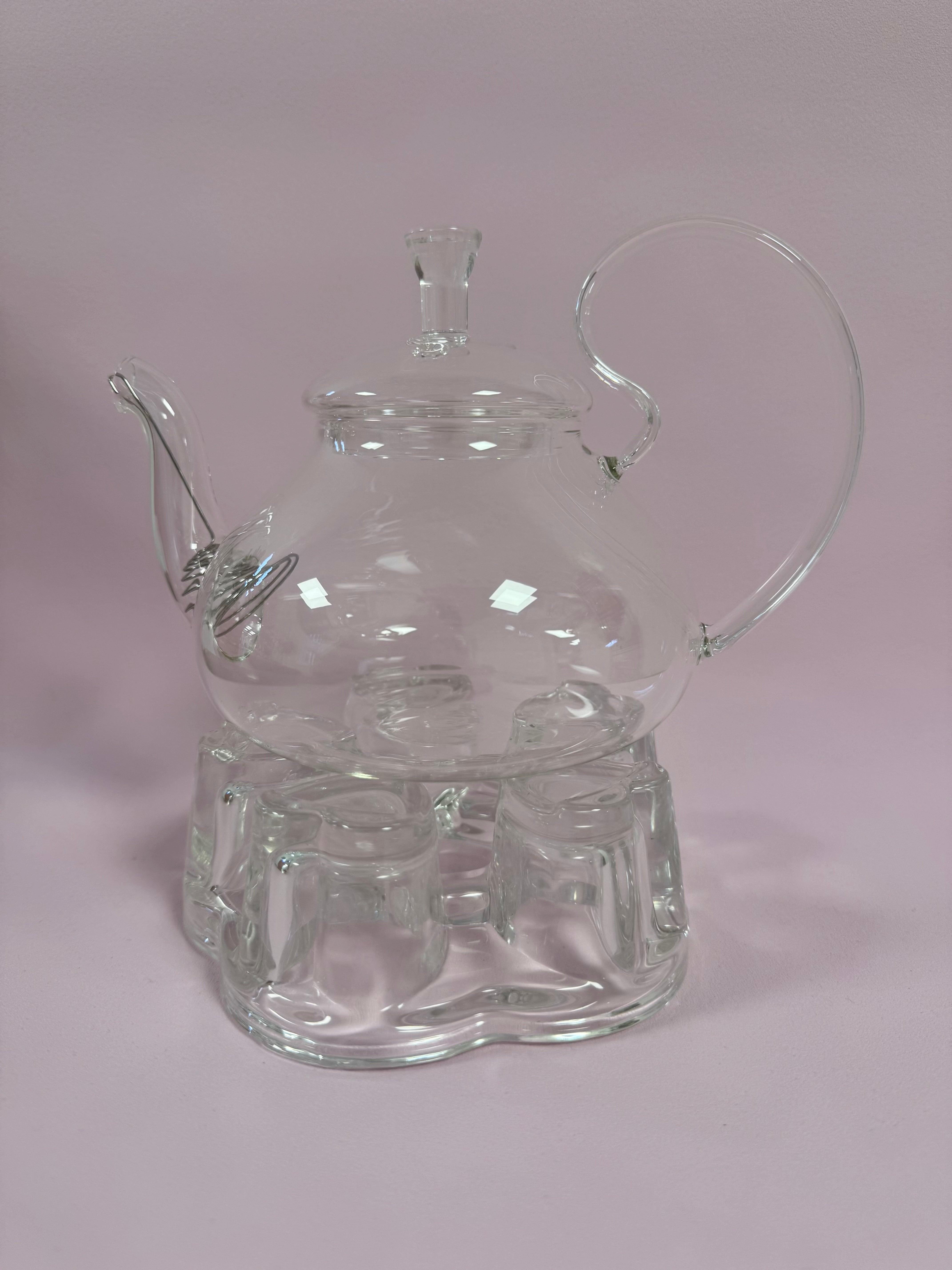 Glas Te Kande Med Stålfilter - 500 ml. Eller glas te varmer til fyrfadslys - Fra Tea Soul - Italien ☽