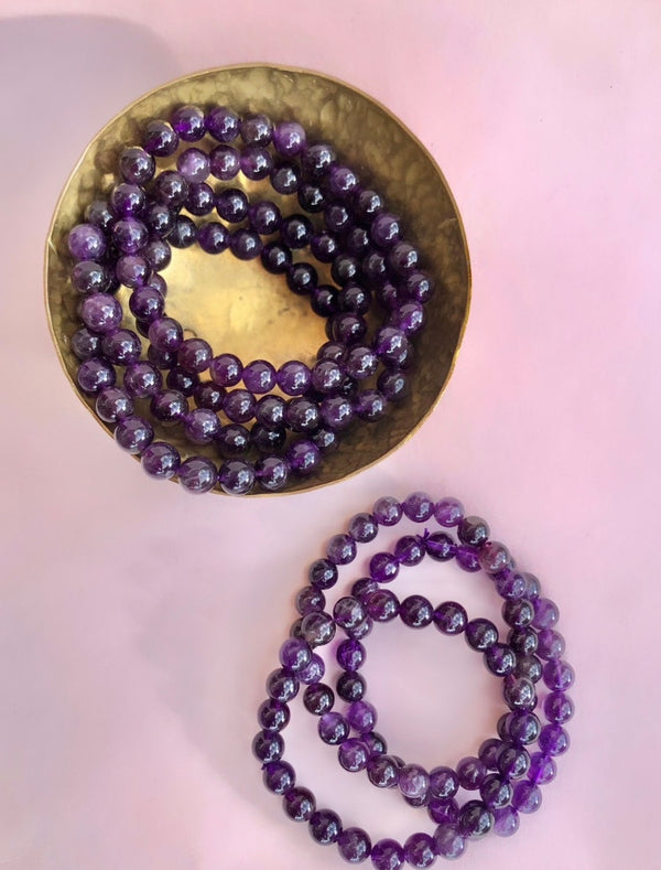 Ametyst ☾ Armbånd ☾ RO, HEALING & SELVKÆRLIGHED ☾ 8mm