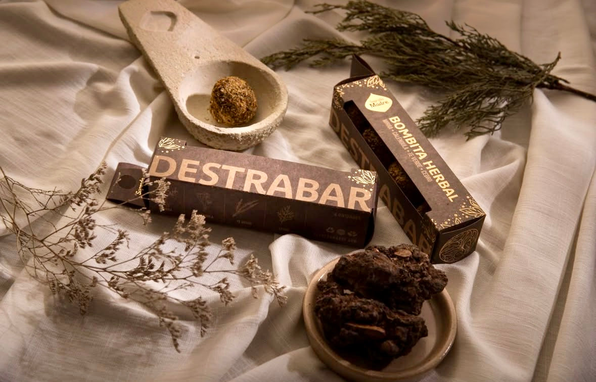 Bombita herbal Destrabar” – Slip Blokeringer & Genskab Flow - Æske med 4 Håndlavet Røgelses Smudge Kugler fra Sagrada Madre
