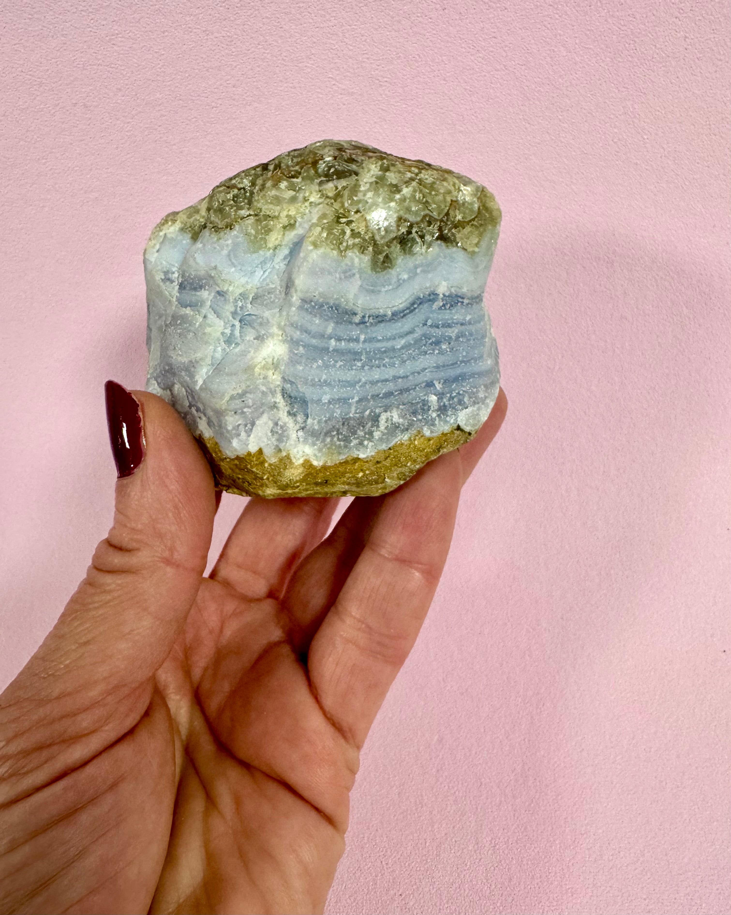 Blonde agat rå - ro, balance & blid styrke 8x6x7 cm 327 gram