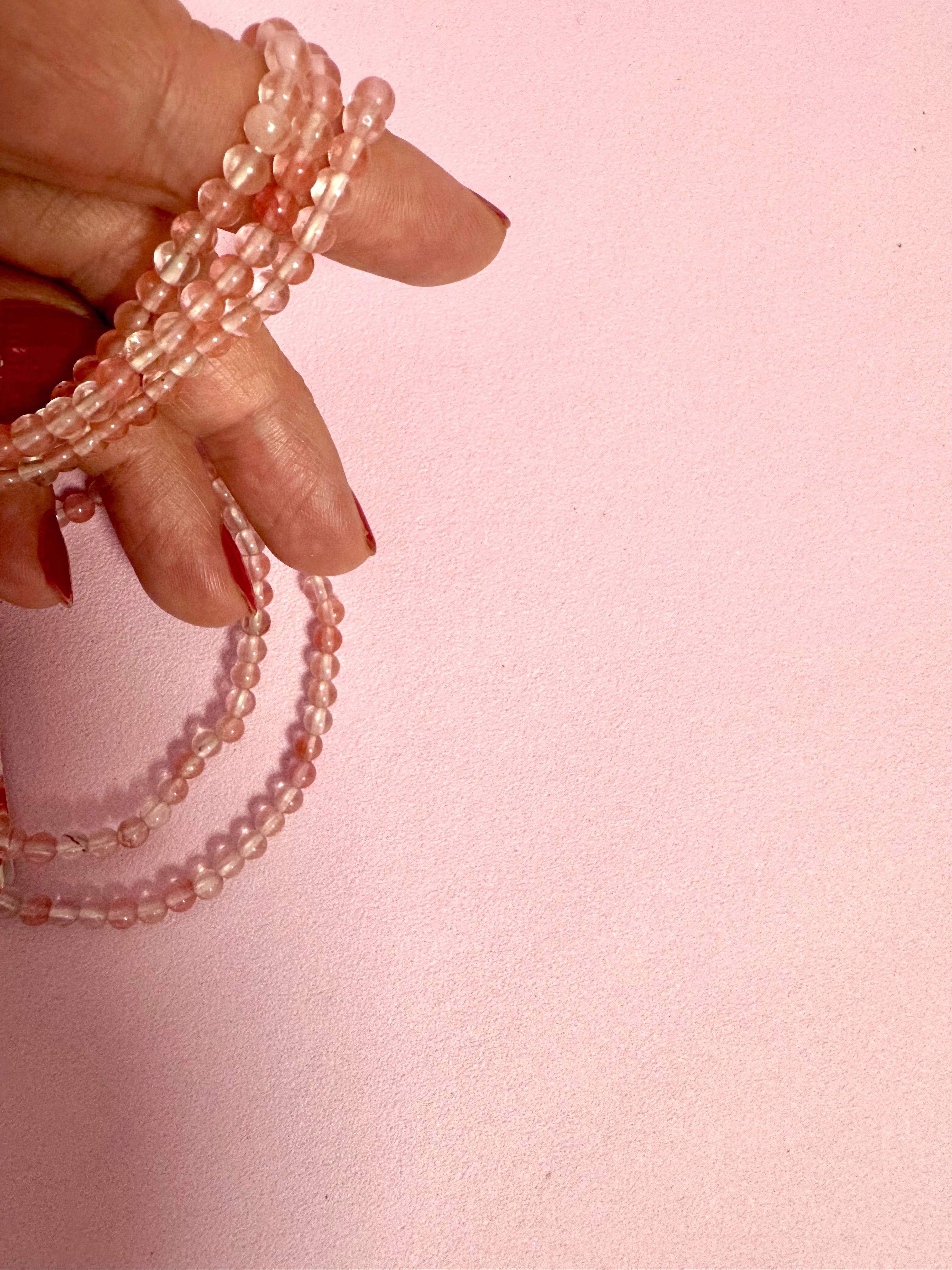 Cherry kvarts armbånd - positiv energi, vitalitet & passion - 4mm