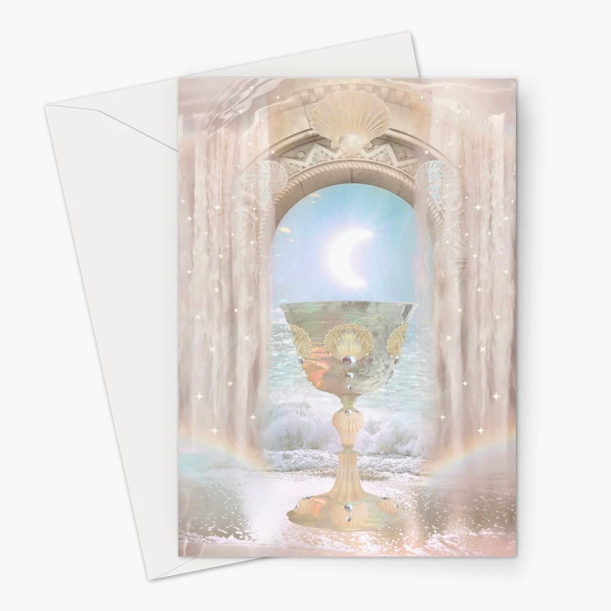 Sacred Chalice Greeting Card by Danielle Noel ( A5 lykønsknings kort )