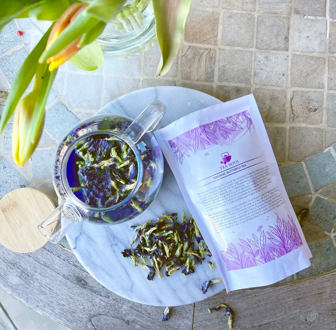 Månesøster Krystaller Blå Butterfly Pea blomst ☽ Sommerfugleærteblomst ☽ Økolologisk fra tea Soul - italien ☽ 50 gram