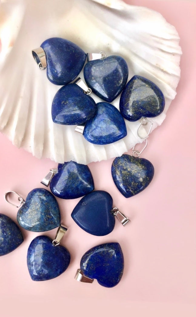 Månesøster Krystaller Lapis Lazuli Hjerte Vedhæng