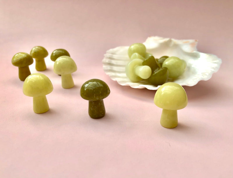 Nefrit Jade svamp ☽ Svamp ☽ 2 cm