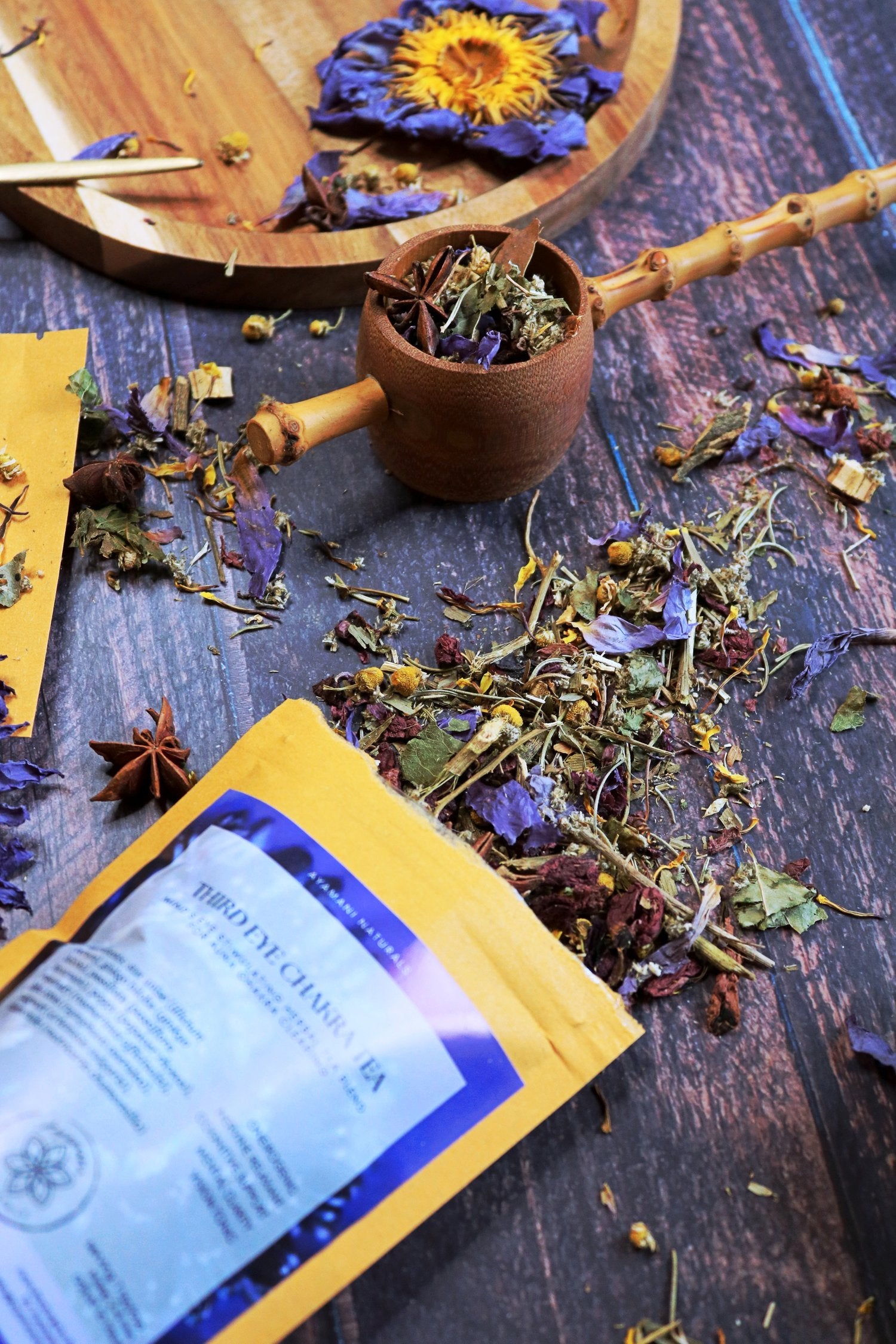 THIRD EYE CHAKRA TEA ☽ Tredje Øje Chakra Te Fra Ayamani Naturals ☽ 100 gram