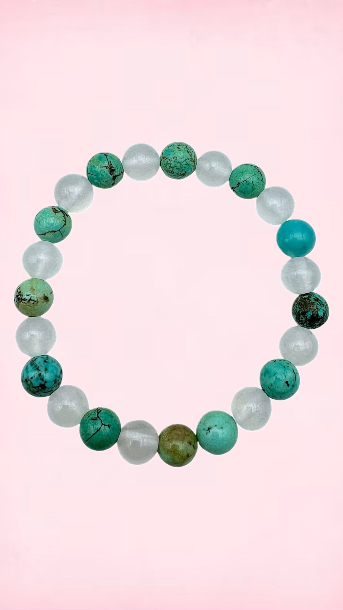 Serenity-armbånd – turkis og selenit AA