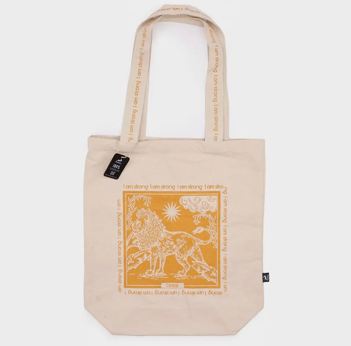 Mulepose i kvalitetsbomuld med tarot motiv “ I Am Strong “