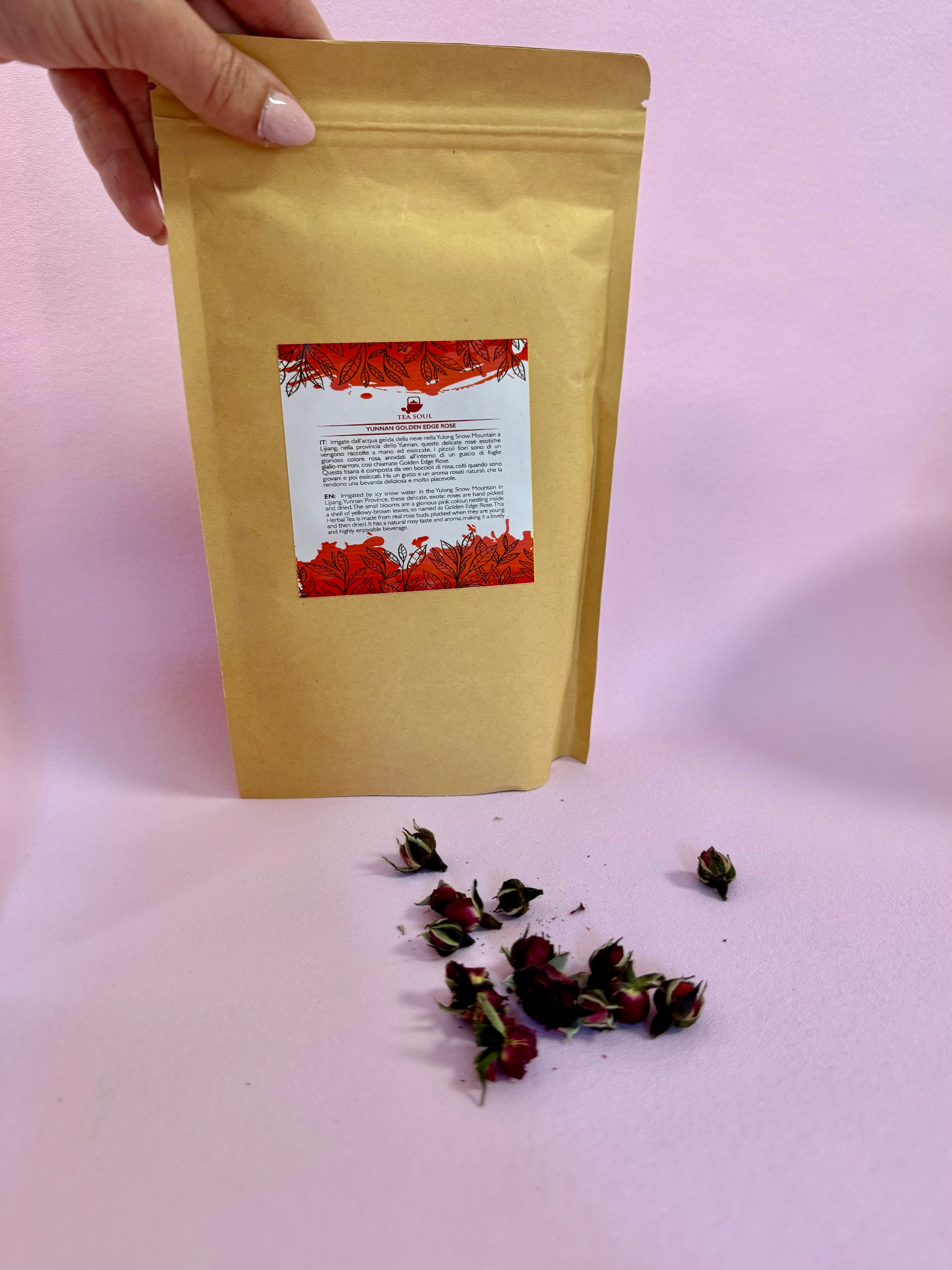 Månesøster Krystaller - Yunnan Golden Edge Rose ☽ tørret blomster te fra tea Soul - italien ☽ 50 gram