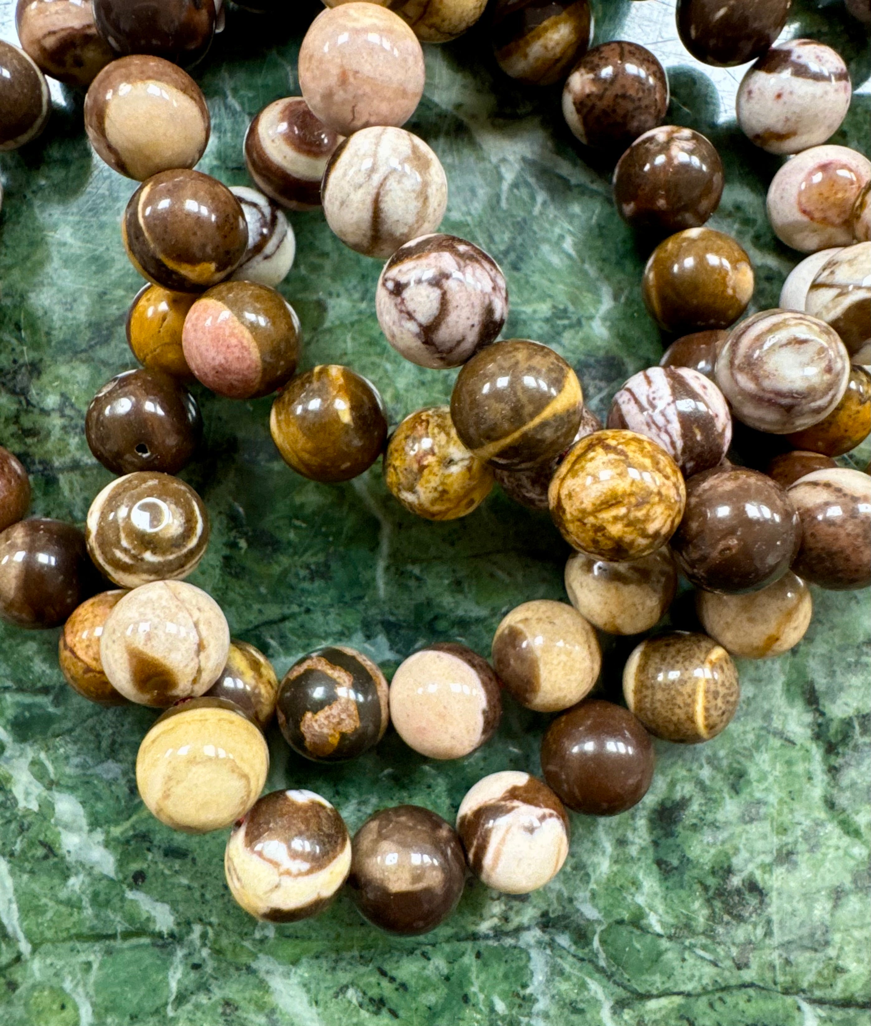 Armbånd til mænd - brun jaspis Jordforbindelse, beskyttelse & energetisk forbindelse til Moder Jord - 8 mm -