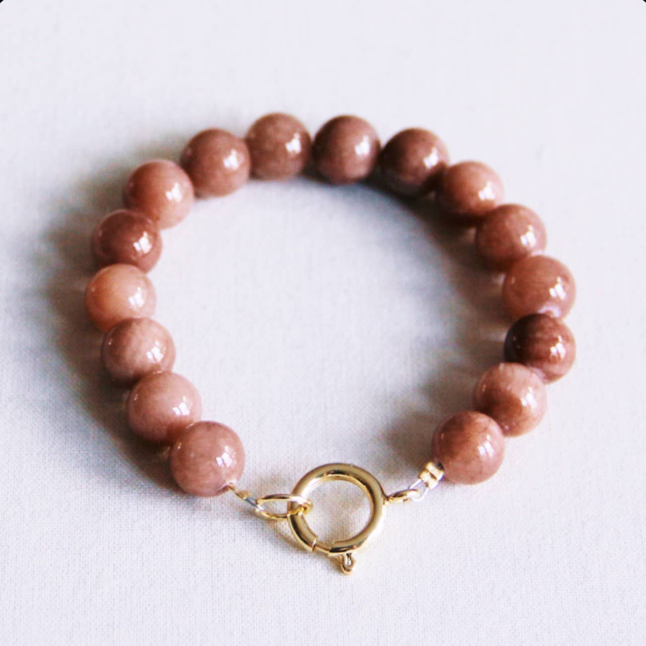 Armbånd med naturstenperler XL - mocha