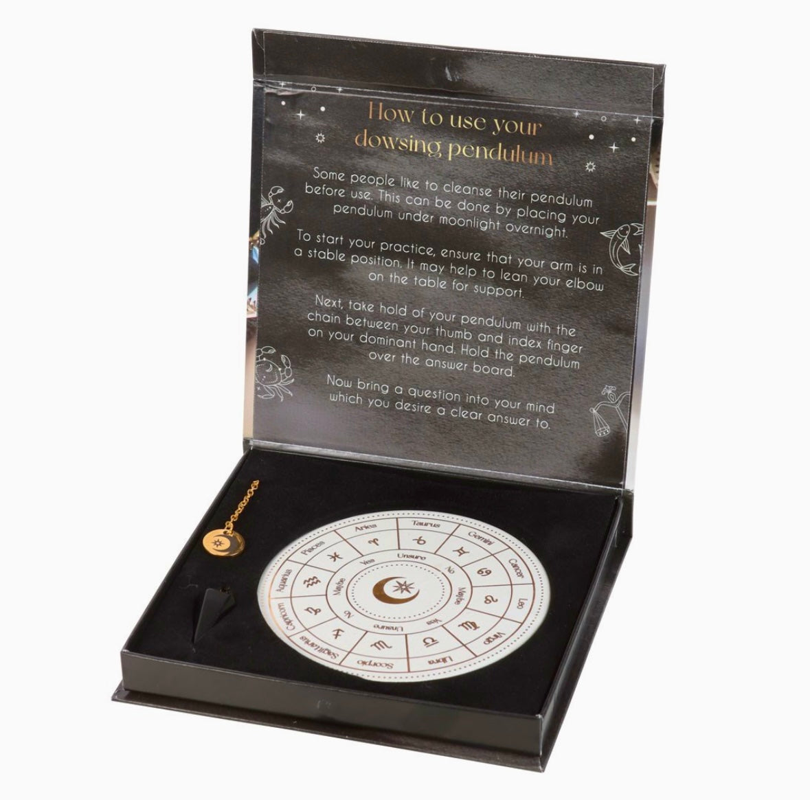 Obsidian Pendul - ASTROLOGY WHEEL DIVINATION KIT