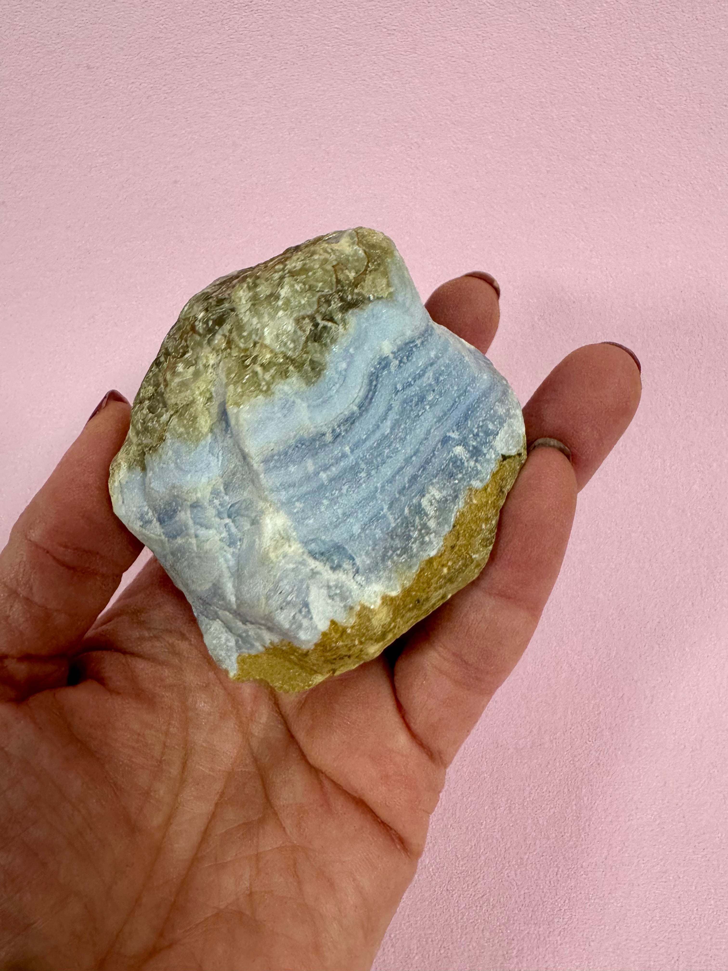 Blonde agat rå - ro, balance & blid styrke 8x6x7 cm 327 gram