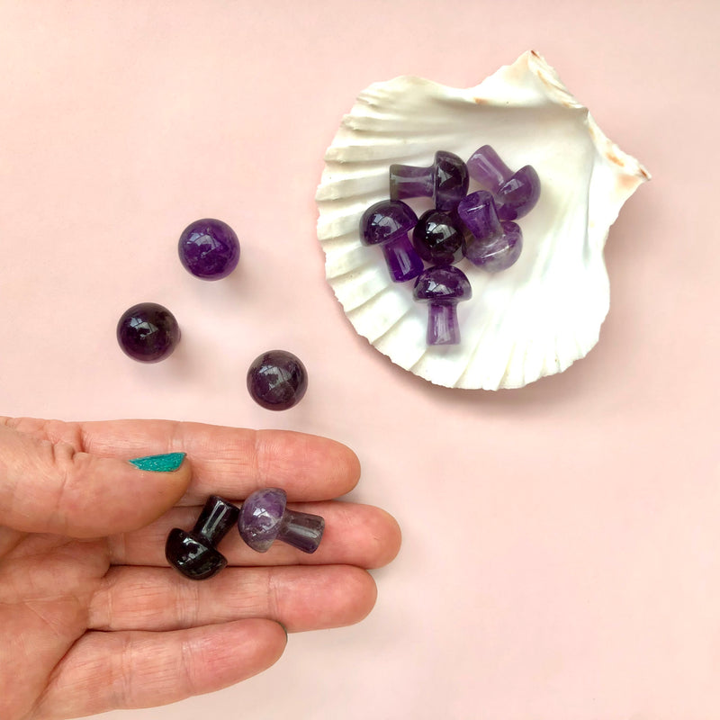 Ametyst Svamp ☾ RO, HEALING & SELVKÆRLIGHED ☾ 2 cm