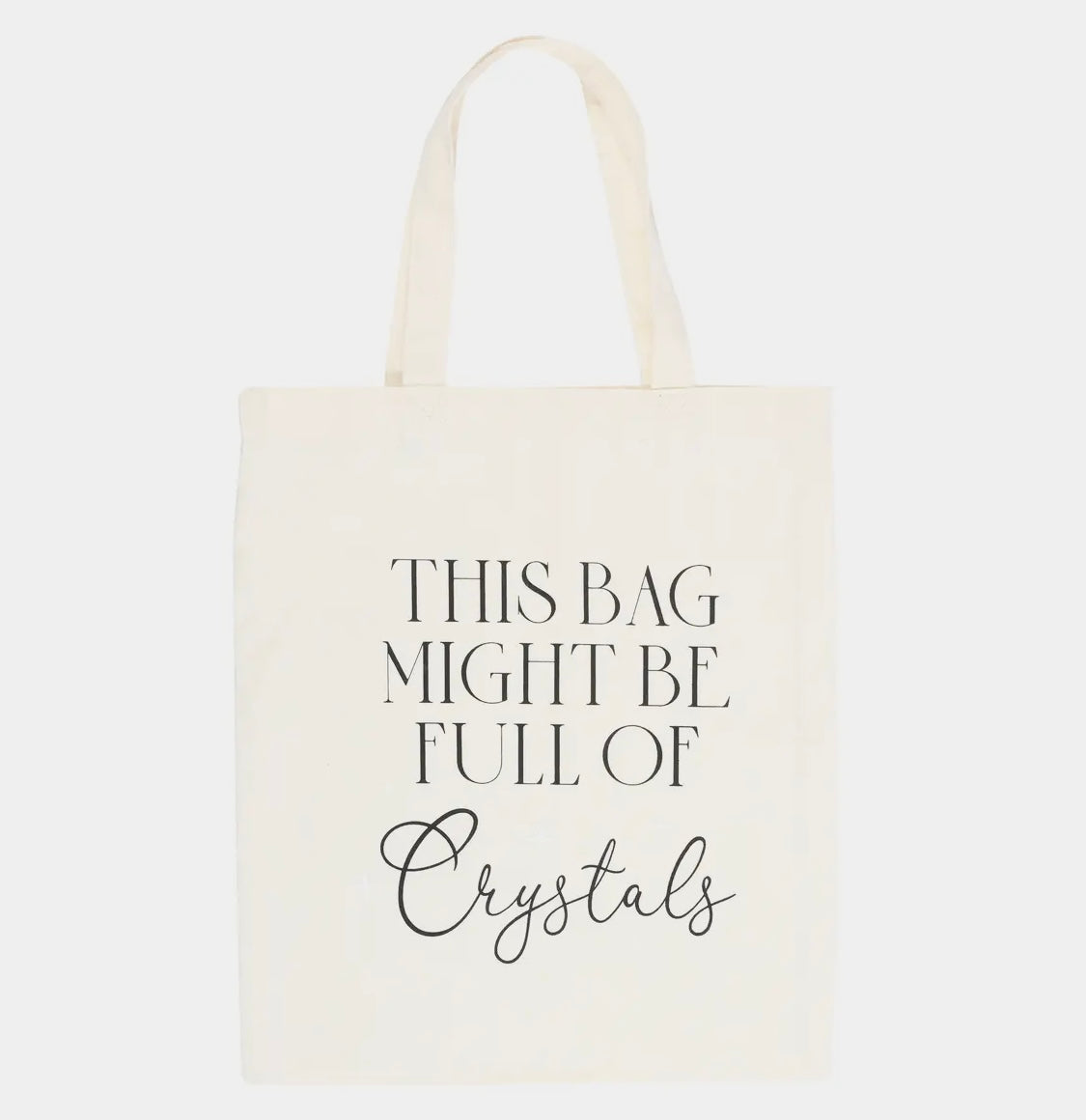 Mulepose med “ This bag might be full of crystals “