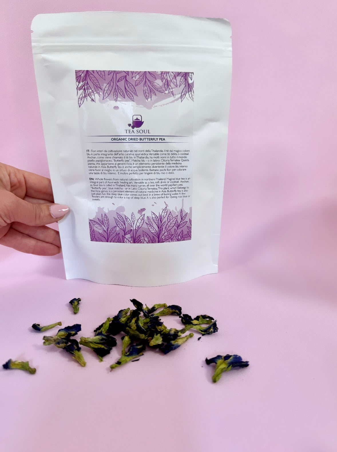 Månesøster Krystaller Blå Butterfly Pea blomst ☽ Sommerfugleærteblomst ☽ Økolologisk fra tea Soul - italien ☽ 50 gram