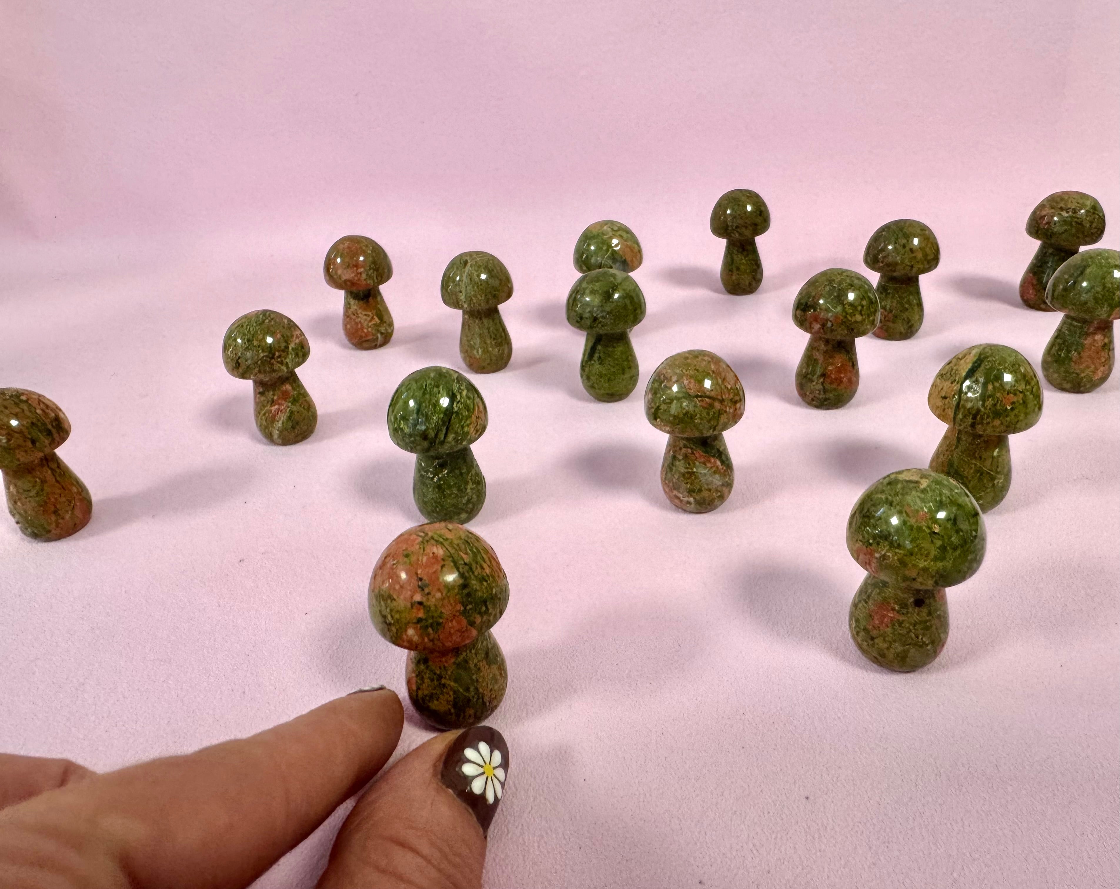 Unakit svamp - Tryghed, kærlighed & balance, Hjælper dig til at give slip på fortidens nag & negative, usunde energier - ca. 3,5 cm