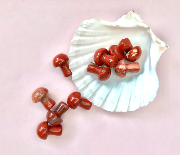 Rød Jaspis Svamp ♀️ En Lidenskabelig Powersten Specielt til kvinder ♀️ 2 cm