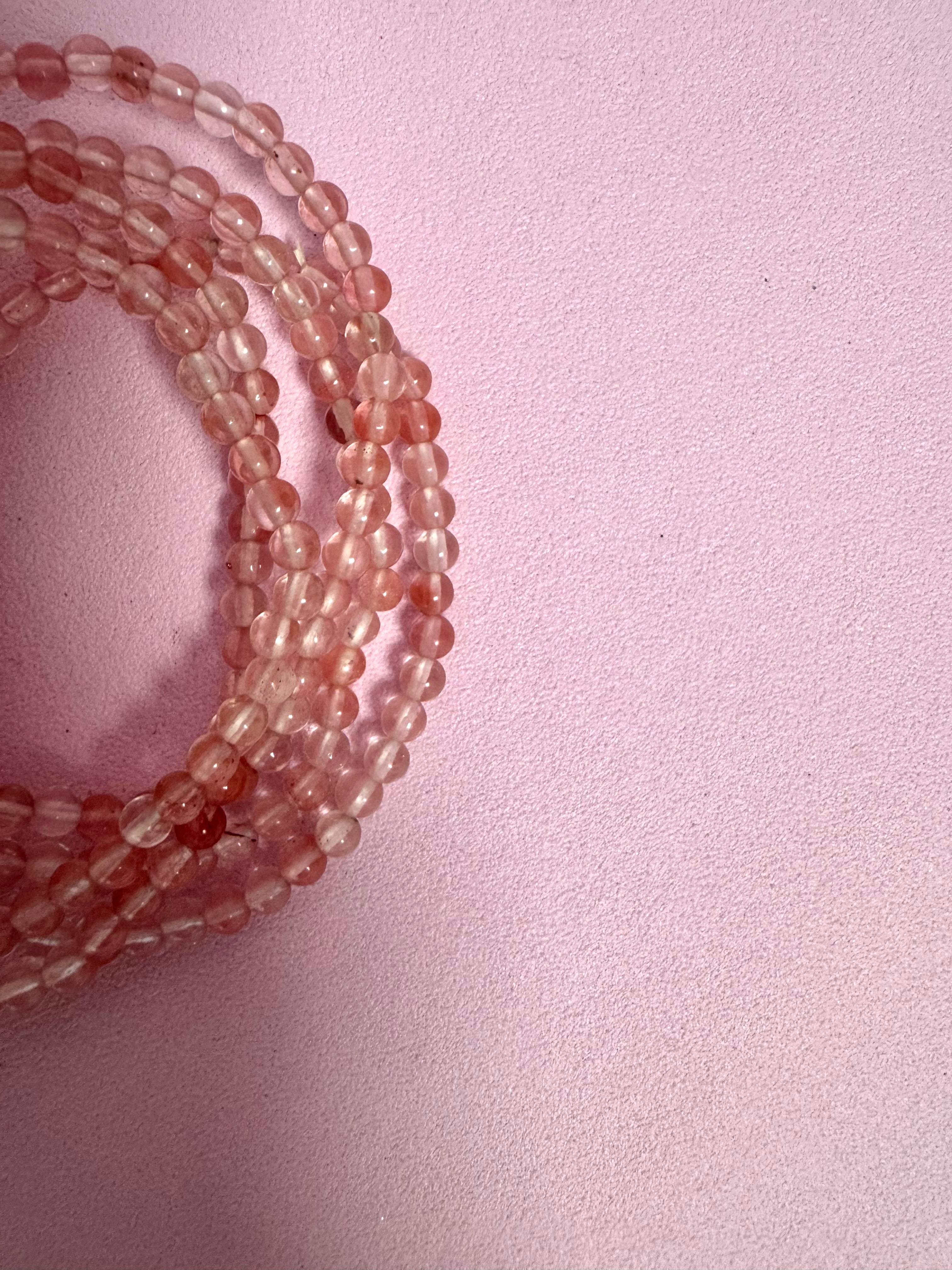 Cherry kvarts armbånd - positiv energi, vitalitet & passion - 4mm
